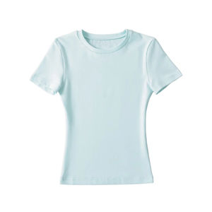 Proveedor directo B2B para minoristas, camisetas con cuello redondo y logotipo personalizado para mujer, camisetas transpirables de algodón 100% con cuello redondo - Product Image 3