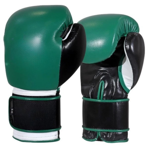 Guantes de Boxeo de Cuero Verde y Negro con Cierre de Velcro en la Muñeca para Adultos de 14 Años en Adelante, Unisex, para Artes Marciales - Product Image 1