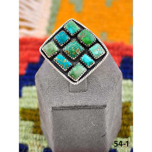 Southwest Handmade Emerald Valley Turquoise & Sterling Silver <b>Adjustable</b> Ring Gift - Product Image 1