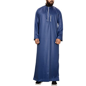 Easily Washable Best Selling <b>Islamic</b> <b>Clothing</b> Long Sleeve Men Thobe Arab Jubba Thobe Jubbah Men Eid Thobe Jubbah OEM Service - Product Image 2