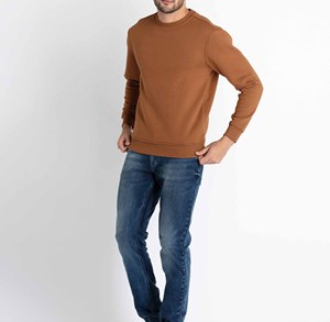 100% algodón ropa informal cómoda hombres sudaderas al por mayor 2025 nueva llegada polar cuello redondo sudaderas transpirables - Product Image 4