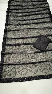 Georgette Sarees con todo el trabajo de bordado de secuencia y borde de encaje de trabajo de diseñador - Product Image 4