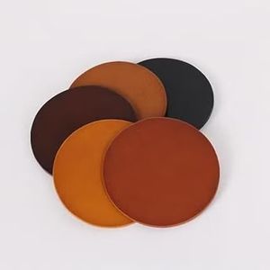 Classic handmade leather coasters for rustic decor made with durable leather and elegant style - Product Image 1