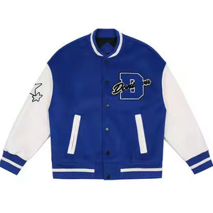 Fabricant OEM Veste universitaire en toile matelassée de haute qualité pour hommes Manches en cuir brodées en chenille Baseball personnalisé - Product Image 3