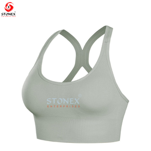 Sujetador deportivo personalizado a la moda con cuello alto para correr Sujetador de Yoga a prueba de golpes Fitness Tank Top Mujer - Product Image 3