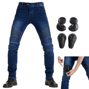 Plain Blue Color Cotton Made Denim Style Motorbike Pants For Adult <b>Bikers</b> Regular Fit Breathable <b>Jeans</b> Made Pants - Product Image 3