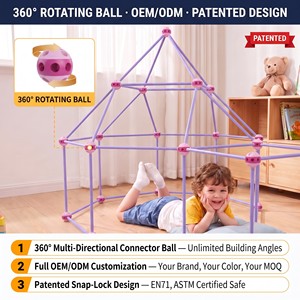 Kit de construction de <span class=keywords><strong>fort</strong></span> STEM coloré et fantastique, 168 pièces, ensemble de construction éducatif pour filles de 5 à 7 ans - Product Image 3