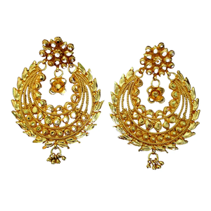 Conjunto de pendientes recién llegados con diseño tradicional de 22CT chapado en oro Jhumka pendientes joyería para mujer desgaste por exportadores - Product Image 1