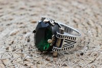 Anillo de Plata de Ley 925 con Diseño Turco Bohemio para Mujer, Corte Ovalado de Fresa, Hecho a Mano, Chapado en Rodio Negro, Ideal para Fiestas