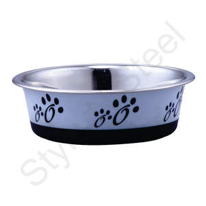 Vente en gros Fusion Bol pour animaux de compagnie en acier inoxydable et plastique antidérapant pour mangeoires et bols de nourriture pour animaux de compagnie - Product Image 1