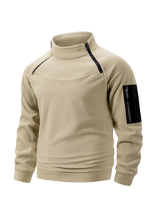 Sudadera de Forro Polar para Hombre, Invierno 2025, Cálida, Transpirable, Táctica, con Cierre, Cuello Alto, Manga Larga, Color Sólido, Informal - Product Image 5