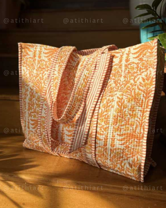 Sac fourre-tout matelassé en coton premium, doux, rembourré, réutilisable, écologique, pour le shopping, les voyages, le transport quotidien, léger, durable, fermeture éclair - Product Image 3