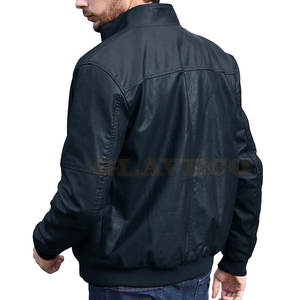 Veste en cuir d'hiver pour homme sur mesure en gros, col montant, logo frontal, capuche, imperméable, coupe-vent, respirante, écologique - Product Image 4