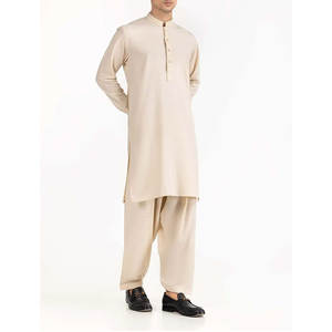 Shalwar Kameez Hombres de secado rápido hechos a medida de alta calidad en color sólido Superventas Fabricación personalizada Hombres Shalwar Kameez - Product Image 4