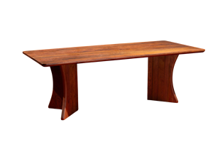 Table à manger en bois de noyer massif avec finition PU Table rectangulaire tendance pour 10 personnes pour la maison ou l'hôtel - Product Image 2