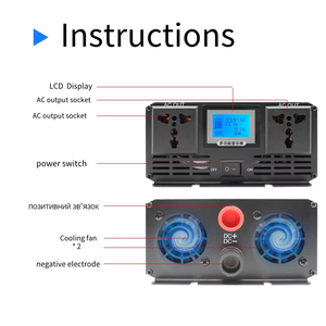 Inversor de Corriente de Onda Sinusoidal Pura de 3000 Vatios, Convertidor de Energía de 12V a 110V, Inversor de 24V/220V con Pantalla LCD - Product Image 3