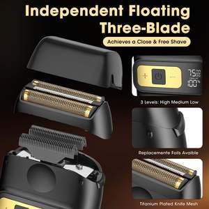 Tondeuse à barbe professionnelle 7500 tr/min avec écran LCD pour homme, rasoir électrique, kit de coupe de cheveux, tondeuse à lame en T à écartement zéro - Product Image 4