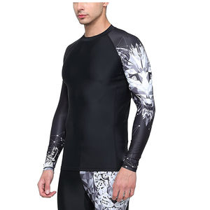Superventas OEM Rash Guards Hombres Protección UV Manga larga Logotipo personalizado y sublimación Impreso Rash Guard en Venta barata - Product Image 1