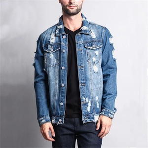 Chaquetas vaqueras lavadas de alta calidad para hombre, Chaquetas vaqueras desgastadas transpirables personalizadas para hombre, chaqueta elegante de algodón 100% para hombre - Product Image 1