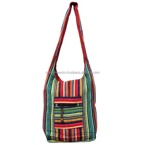 กระเป๋าสะพายข้าง Jhola ฮิปปี้กระเป๋าสะพายหรูหรา Boho กระเป๋าสะพายไหล่ชาติพันธุ์กระเป๋า Messenger กระเป๋าผ้าฝ้ายฮิปปี้จากอินเดีย - Product Image 4