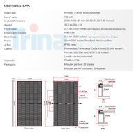Kit de panneaux solaires Trina de haute qualité, bifaciaux, 695w 700w 710w 720w, type N, Topcon, monocristallins, en stock