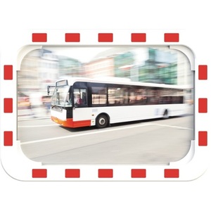 Convex <b>Mirror</b> H400xW600mm <b>Plastic</b> Red/White 15m Range DANCOP - Product Image 1