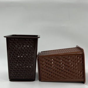 Cesta de almacenamiento de plástico cuadrada resistente con orificios de drenaje para palillos y cucharas Servicio OEM ODM disponible - Product Image 4