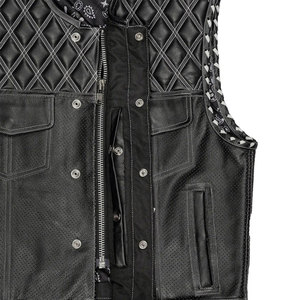 Gilet de moto en cuir PU pour homme, streetwear, hip-hop, veste sans manches, logo/étiquette personnalisé, fabricant OEM - Product Image 4