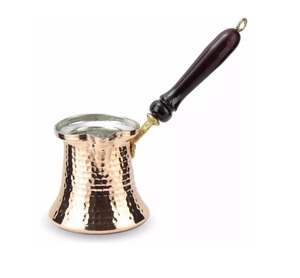 Nueva cafetera de latón de Venta caliente, cafetera de leche Cezve, nuevo diseño de cafetera y leche árabe de Metal con mango de madera, nueva mejor calidad - Product Image 6