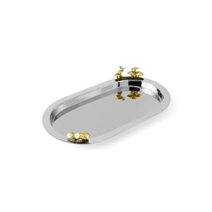 Plateau de service en métal de qualité supérieure, facile à nettoyer, pour les dîners en famille, les fêtes, les occasions spéciales, la présentation aux invités - Product Image 1