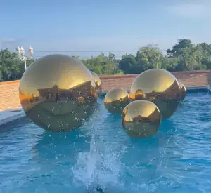 Golden Floating Sphere Mirror Balloon Giant Event Decoration PVC Disco Shinny Inflatable Mirror Ball