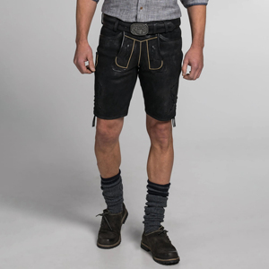 Short allemand écologique Lederhosen bavarois avec motif brodé Design classique solide - Product Image 4