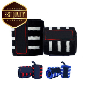 Muñequeras ajustables para gimnasio con cierre de gancho y bucle, soporte para levantamiento de pesas, para ejercicios de peso muerto y dominadas. - Product Image 1