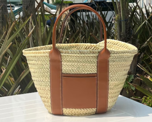 Bolsa de paja, cesta de paja, bolsa natural, bolsa de playa, bolsa hecha a mano, bolsa marroquí, cesta marroquí - Product Image 2