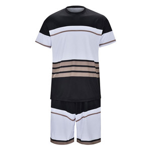 Ensemble short pour homme Vêtements d'été Ensembles de jogging pour homme Manches courtes avec short Ensembles d'été en coton pour homme - Product Image 4