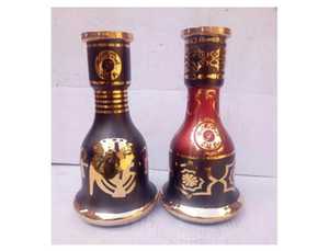 Chicha de luxe à base en verre, finition or métallisé, modèle Farida, design pharonique/arabe, prix d'usine, compatible avec toutes les marques de chichas. - Product Image 2