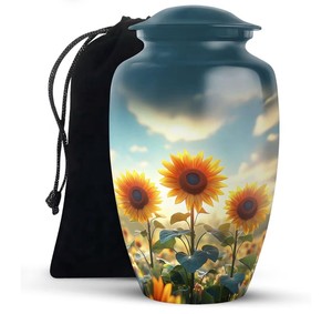 โกศดอกทานตะวันสำหรับใส่เถ้ากระดูกมนุษย์ ผู้ใหญ่ชายและหญิง สไตล์ยุโรป/อเมริกา ขนาด 10 นิ้ว เป็นมิตรกับสิ่งแวดล้อม - Product Image 3