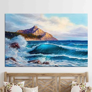Tableau imprimé sur toile : Décoration murale vue sur la montagne et la côte, TOILE ENVELOPPEE - Product Image 1