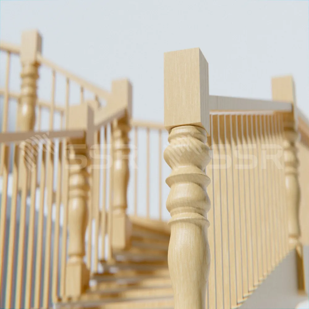 Ssr Vina-Houten Baluster-Trapbaluster Gemaakt Van Rubberhout/Acacia/Eiken Huisdecoratie Balusters Voor Trappen