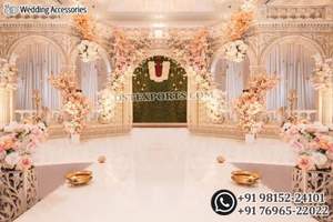 Fondo de pared de vela de escenario de boda, telón de fondo de pared de vela de Metal elegante, diseño elegante - Product Image 2