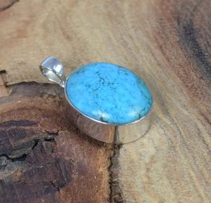 Estilo bohemio 925 plata esterlina turquesa piedra preciosa colgante joyería hecha a mano plata colgante joyería para mujer regalo de boda para ella - Product Image 3