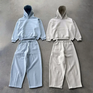 Uniforme scolaire brodé en deux pièces personnalisé unisexe avec fermeture éclair concevez votre propre ensemble de survêtements de jogging pour hommes - Product Image 1