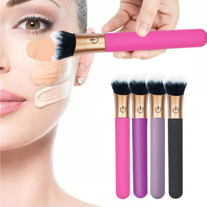 Manche de pinceau à maquillage vibrant avec forte vibration, poils synthétiques, pinceau plat pour femmes - Product Image 1
