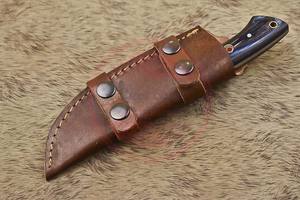 Couteau en acier damas fait à la main couteau Skinner de chasse à lame fixe avec gaine en cuir couteaux à éplucher de Camping - Product Image 6