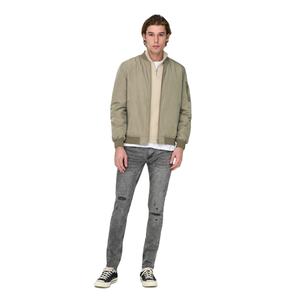 Blouson aviateur en nylon personnalisé chaud d'hiver pour hommes col montant poche à fermeture éclair couleur unie à la mode comprend des étiquettes de logo brodées - Product Image 6