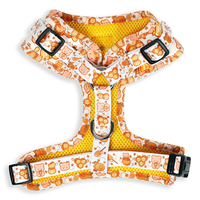 Commande en gros mignon miel ours motif réglable chien harnais Kawaii jaune miel harnais pour animaux de compagnie sans tirer avant anneau en D pour chiens