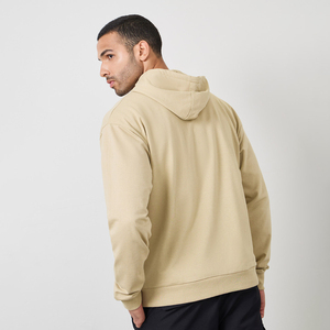 Sweat à capuche surdimensionné thermique pour hommes, 100% coton, séchage rapide, fermeture éclair, motif imprimé solide, hiver, taille XS, teint uni - Product Image 2