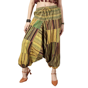 Femmes 100% coton taille haute népalais Harem Joggers doux respirant ample toile confortable écologique hiver pantalon pantalon - Product Image 1