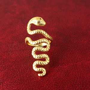 Anillo de Serpiente Gótico en Oferta, Anillos de Animales para Mujer, Chapado en Oro de 18k, Banda de Latón Gótica, Joyería Punk Biker para Venta al por Mayor/OEM/ODM - Product Image 1