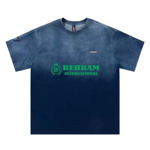 เสื้อยืดทรงบ็อกซี่โอเวอร์ไซส์ผ้าโพลีเอสเตอร์/คอตตอนเนื้อหนาสำหรับผู้ชาย รุ่นใหม่ล่าสุดจากผู้ผลิตแฟชั่น ซักย้อมสีแบบแอซิด แห้งเร็ว - Product Image 2